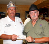 Sons of AMVETS PNC John Barnhill dontes to Camp Hope